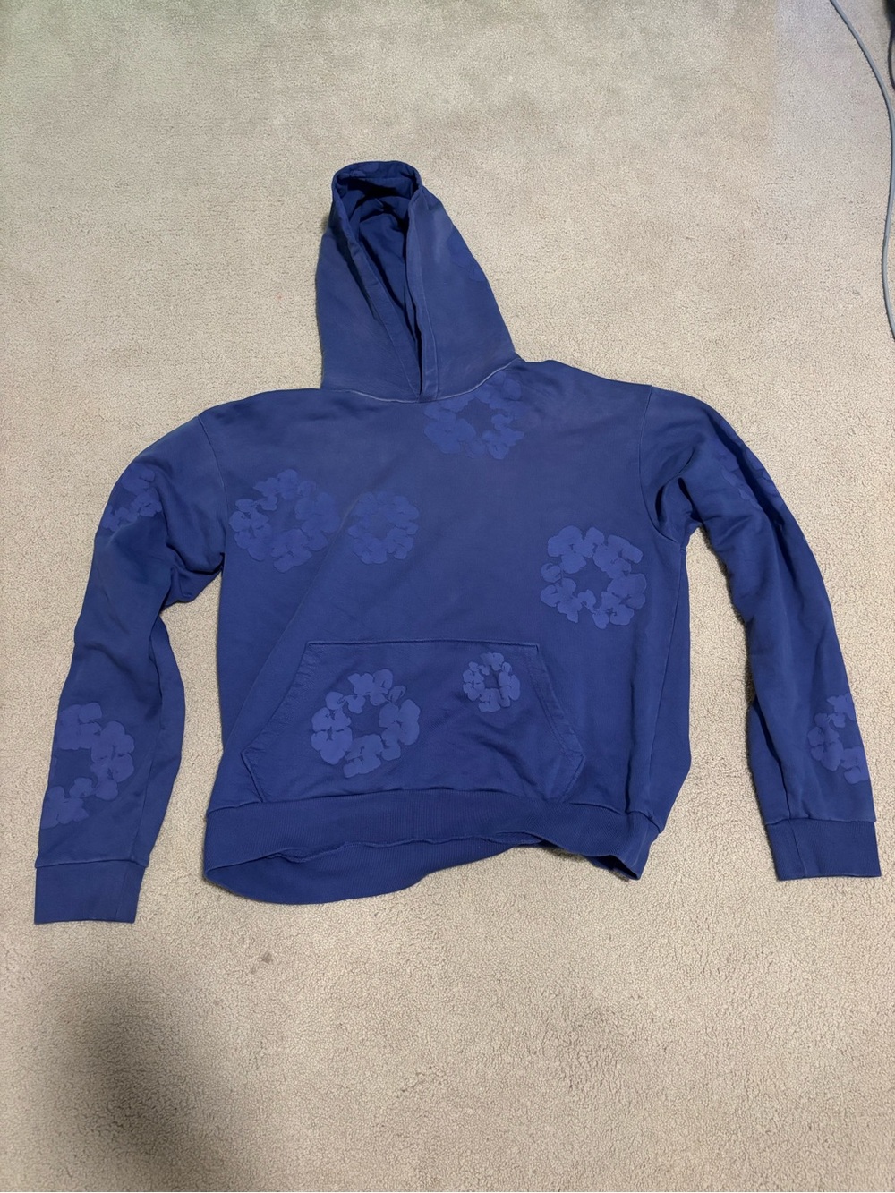 Men's purple mono denim tears hoodie